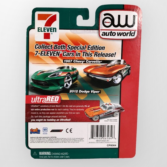 Auto World x 7-Eleven 2012 Dodge Viper & 1967 Chevy Corvette, set of 2! - Picture 5 of 8